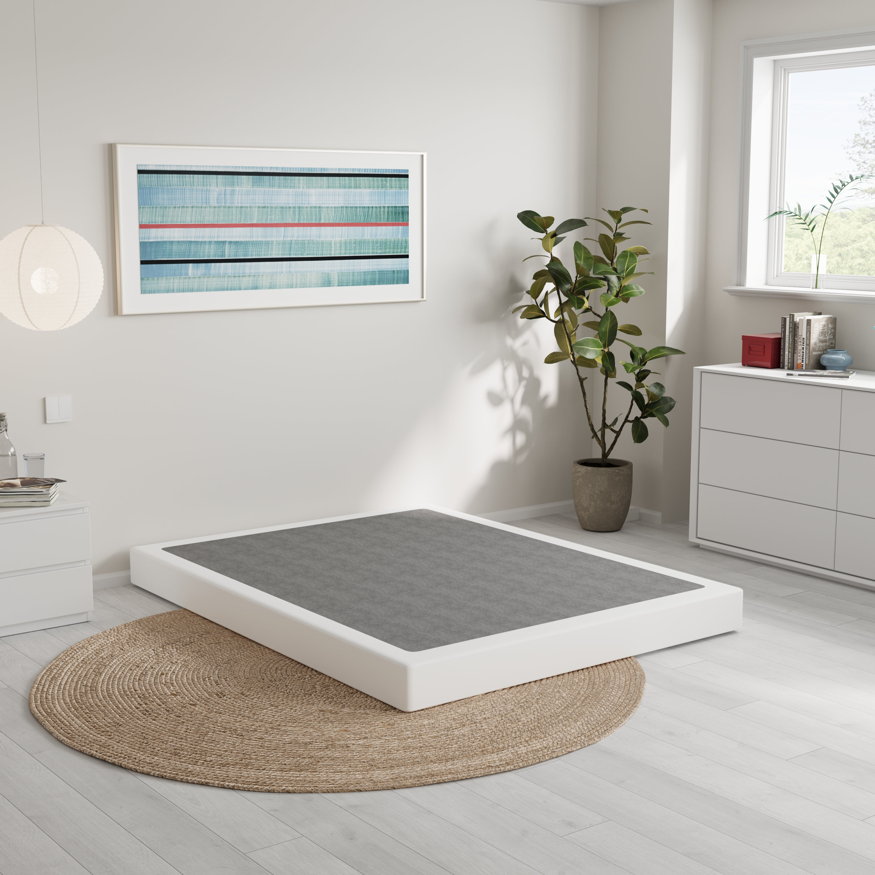 Alwyn Home Likins 4 Inch Metal Box Spring with Frabric Cover